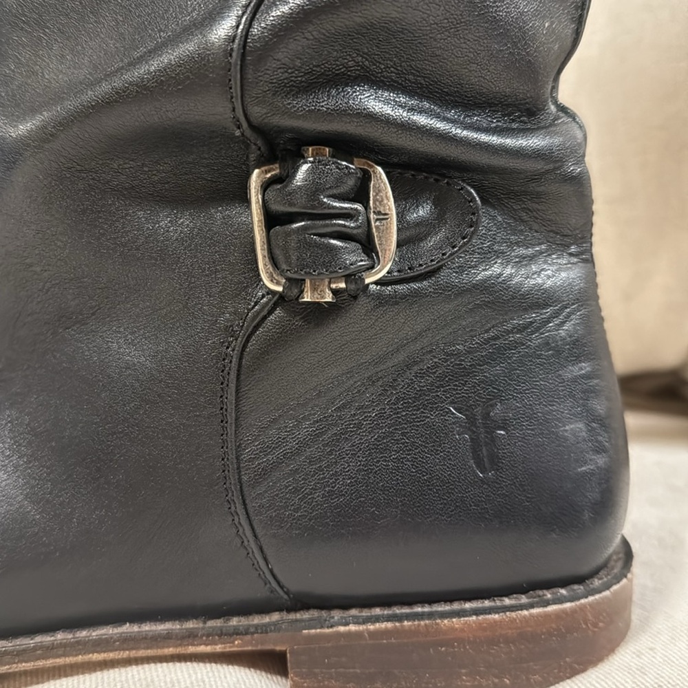 Frye Black Leather Boots with Buckles - Picture 2 of 10